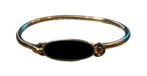 Vintage 925 Sterling Silver Onyx Hook Bracelet Mexico Boho Chic